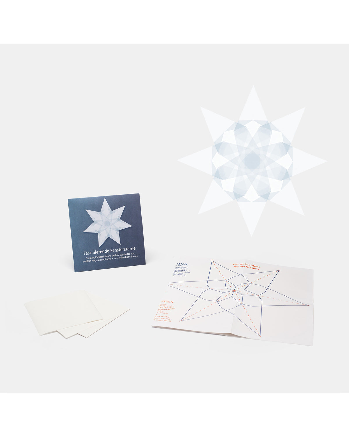 Folding set stars average - white