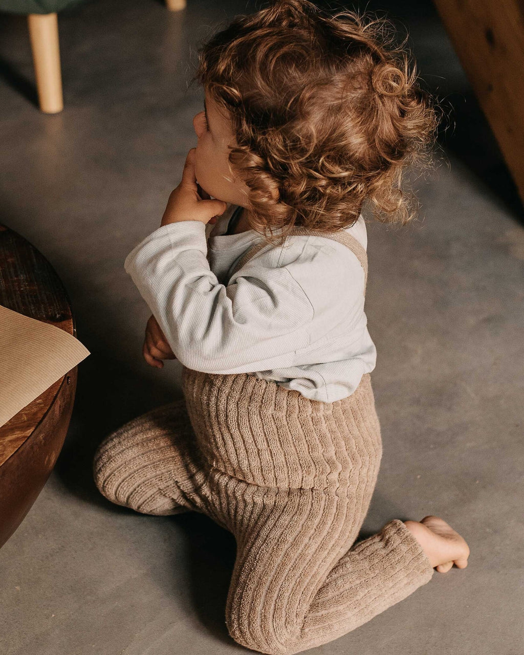 footless granny teddy tights - peanut blend