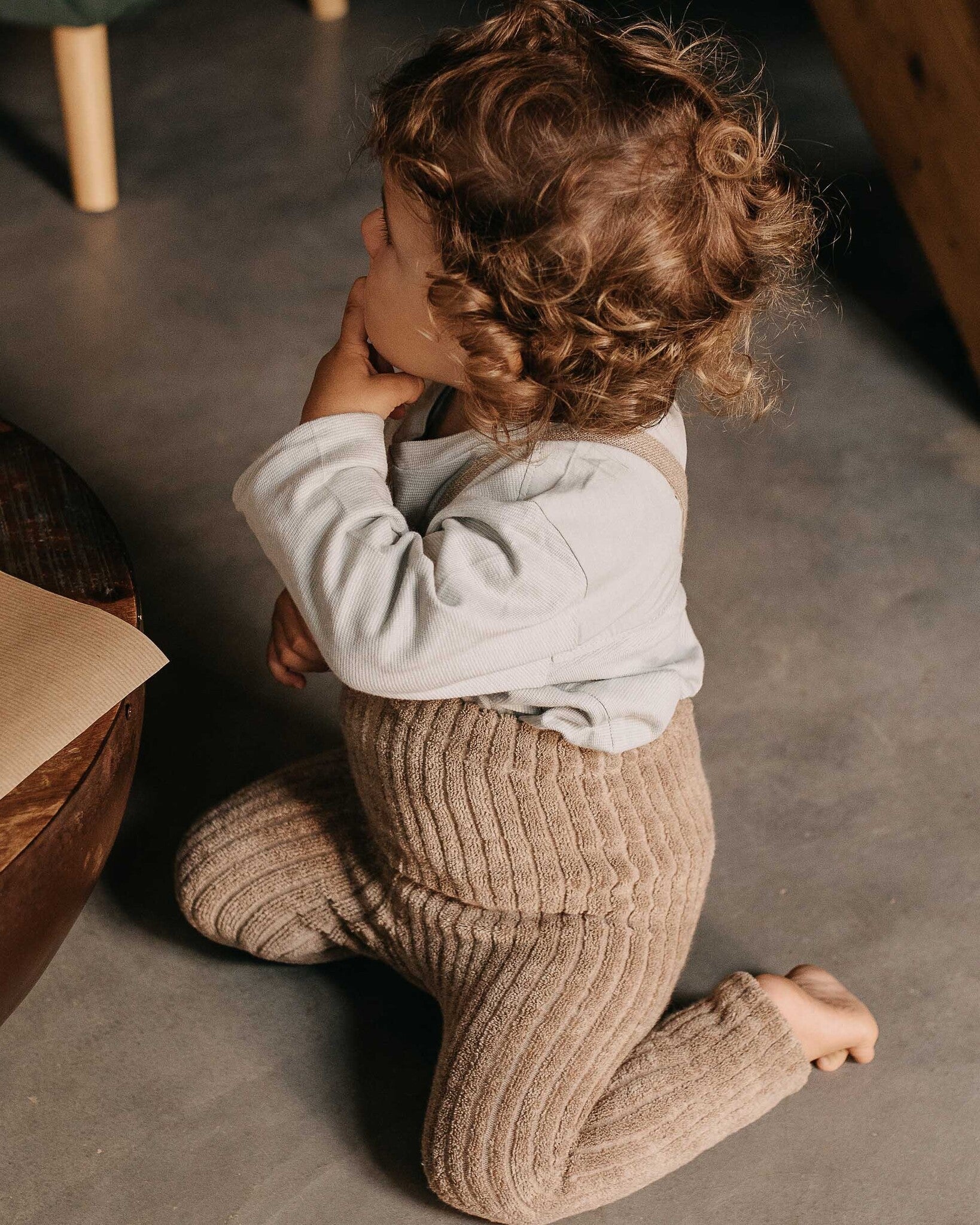 footless granny teddy tights - peanut blend