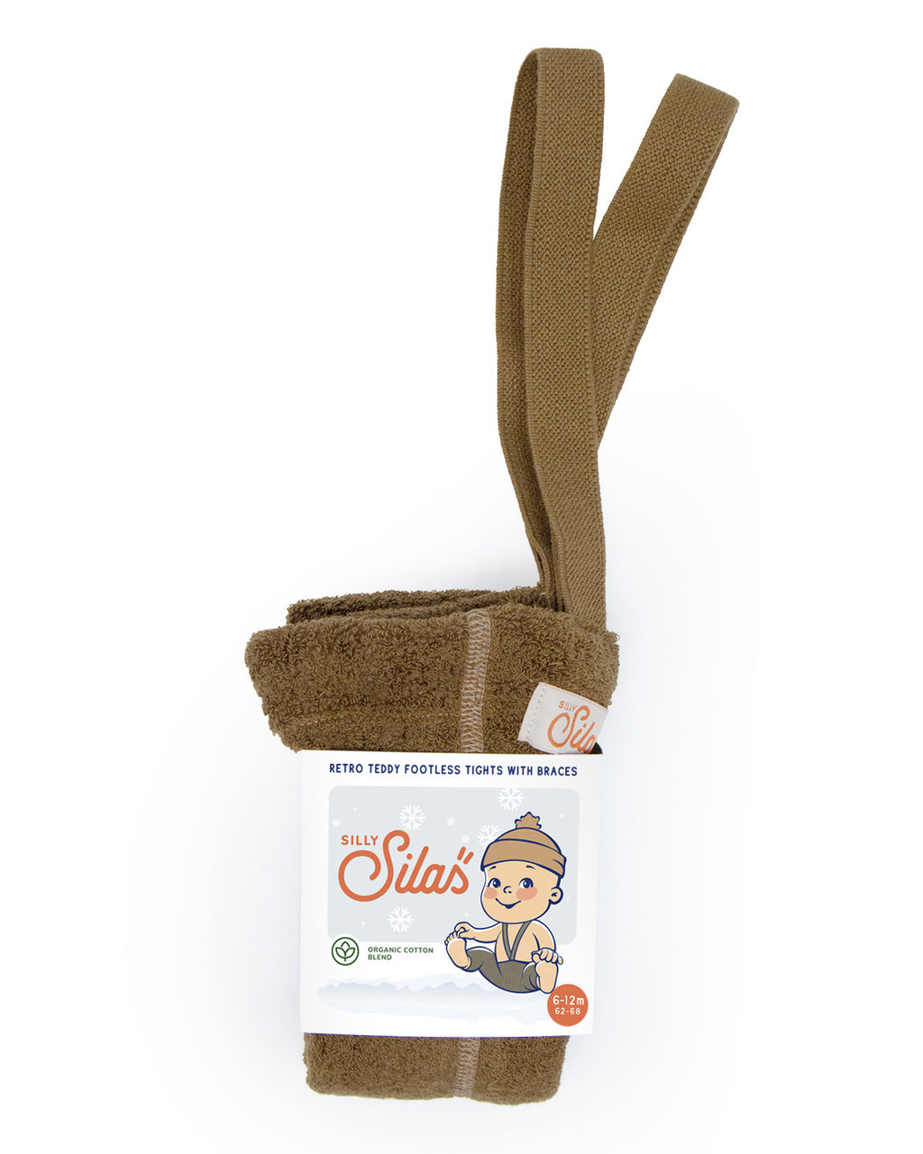 Footless teddy warmy tights - acorn brown