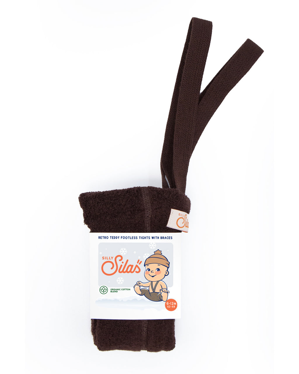Footless teddy warmy tights - chocolate brown