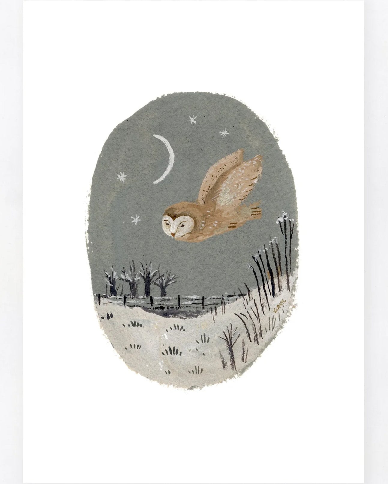 Gemma Koomen kaart owl at twilight