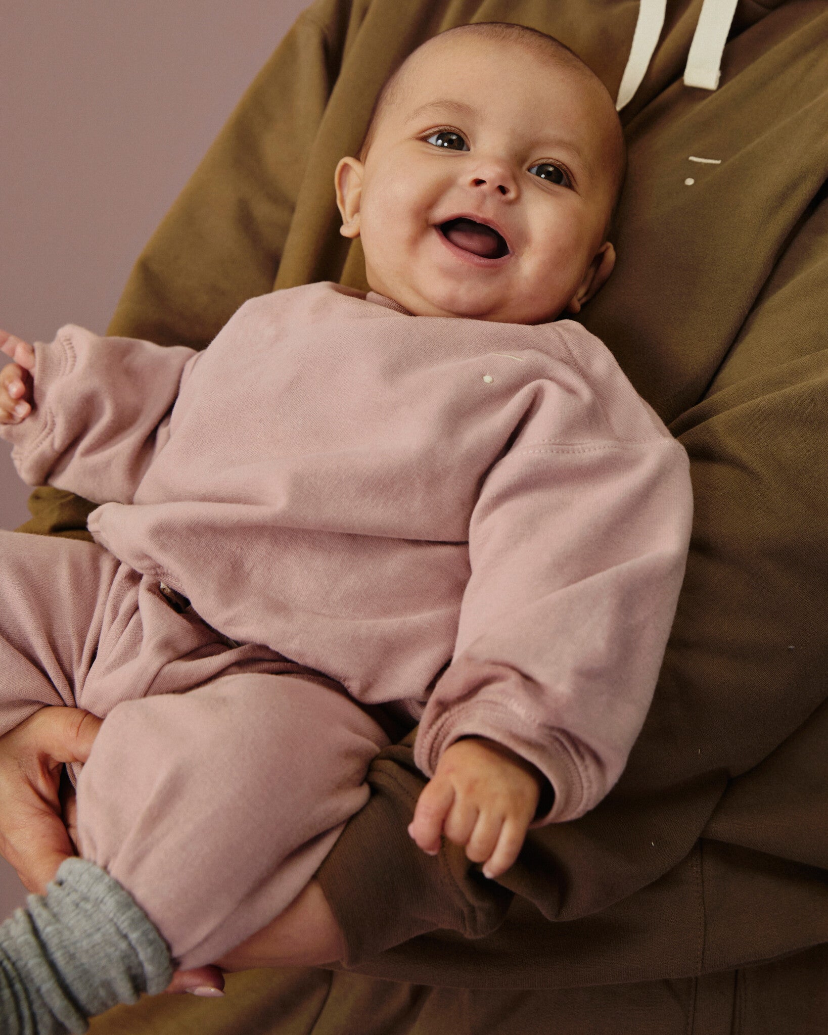 Gray label - oversized babytrui - faded pink