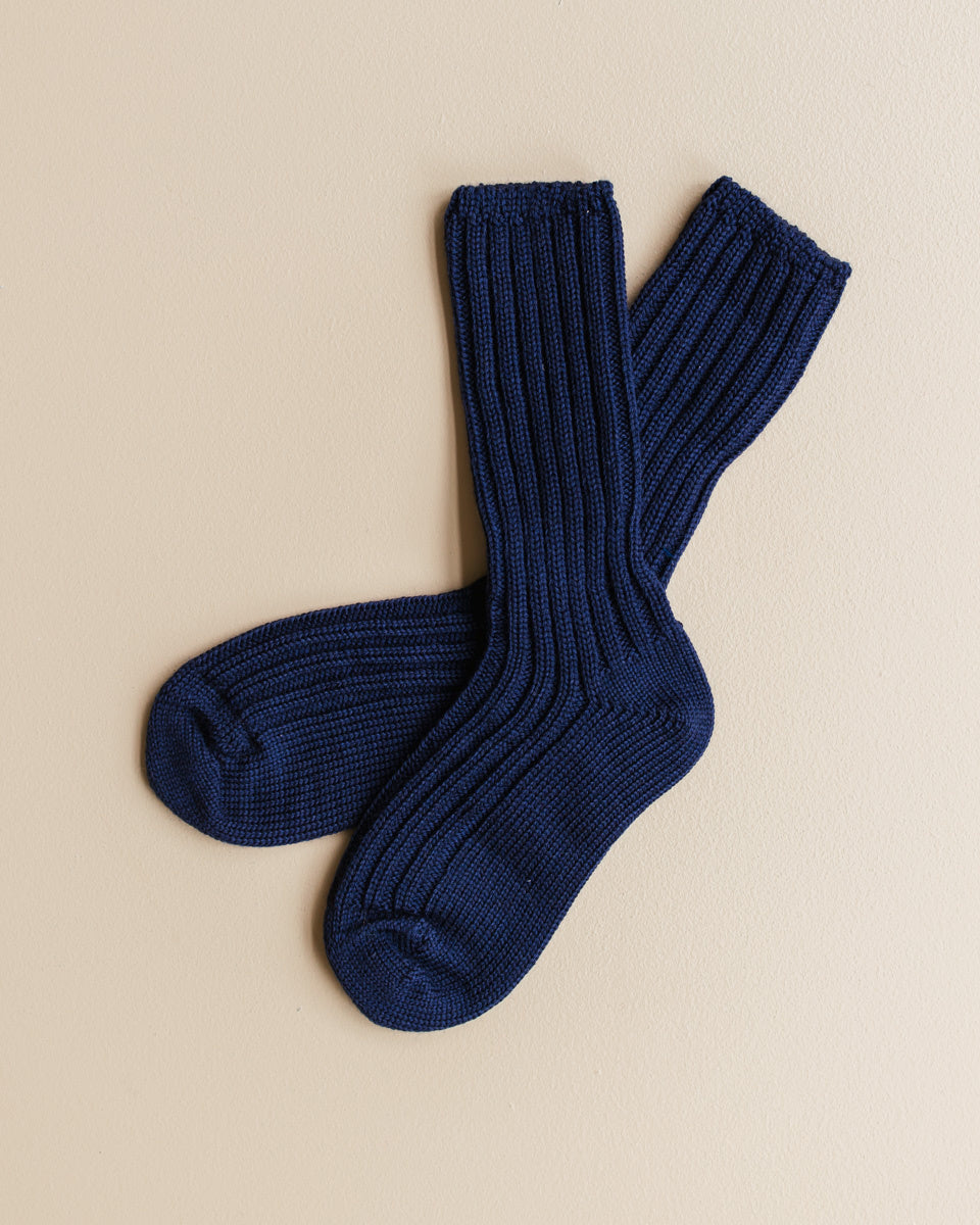 Grödo Dikke wollen kindersokken - donkerblauw 3
