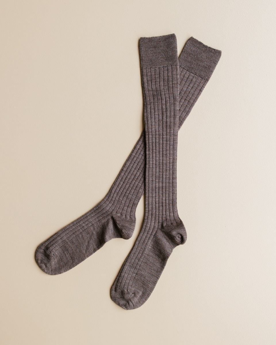 Grödo Kniekousen merino wol - bruin melange 2