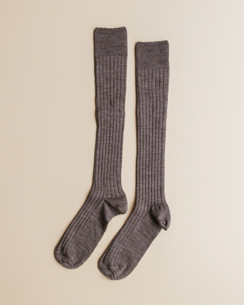 Grödo Kniekousen merino wol - bruin melange 3