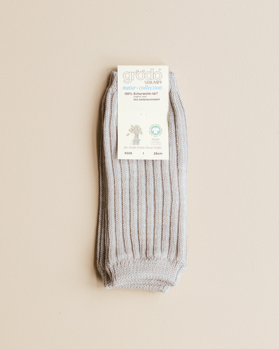 Grödo Wollen kinderbeenwarmers - zand