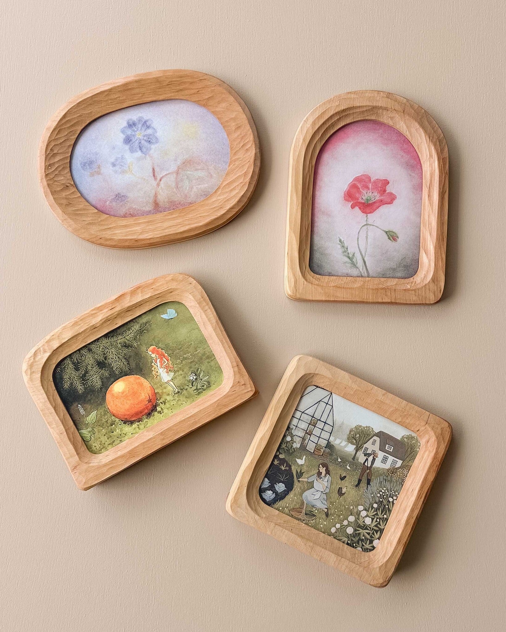 Hand made - lijstje - klaproos_-4