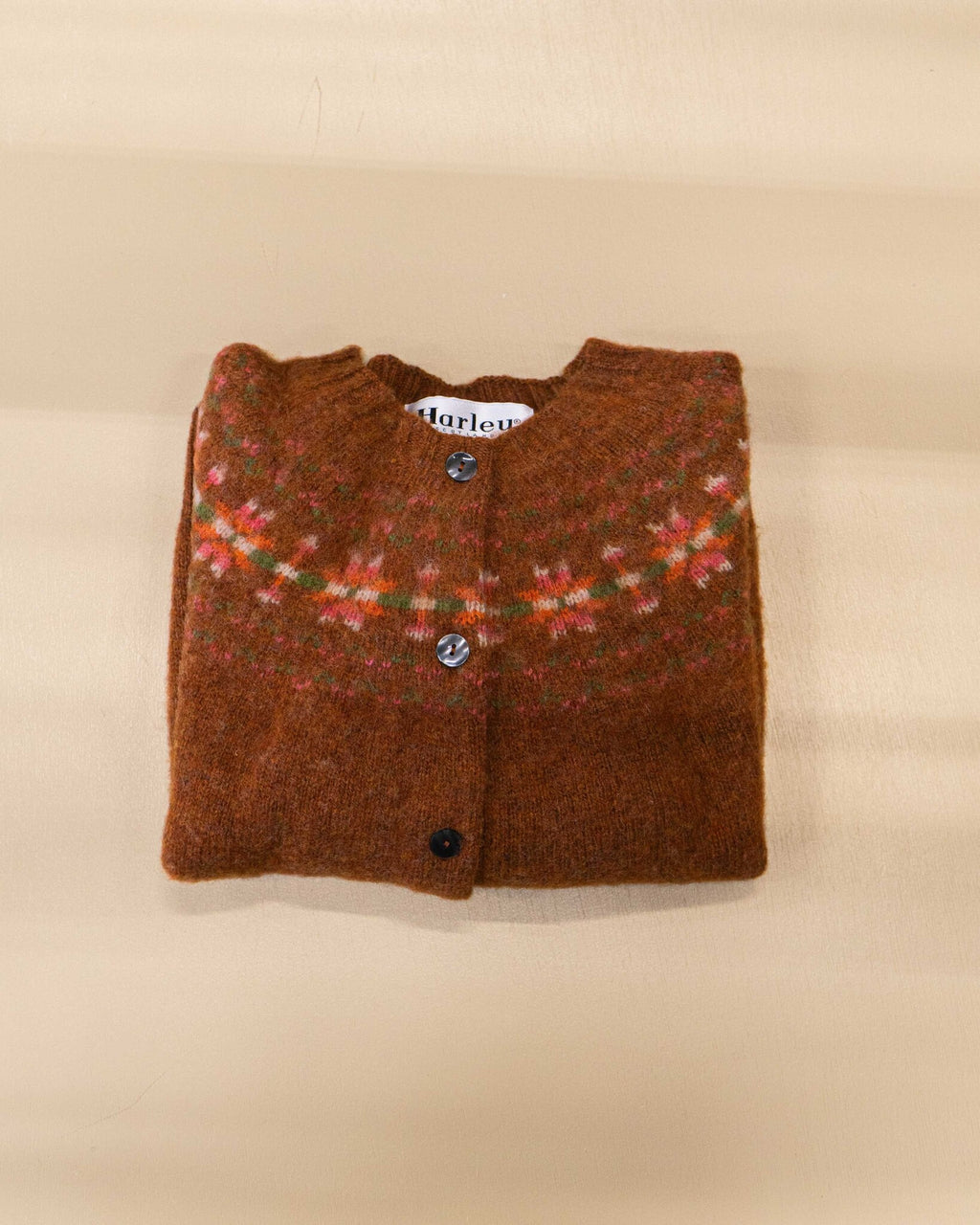 Harley fairisle vest brushed wool - sienna-4