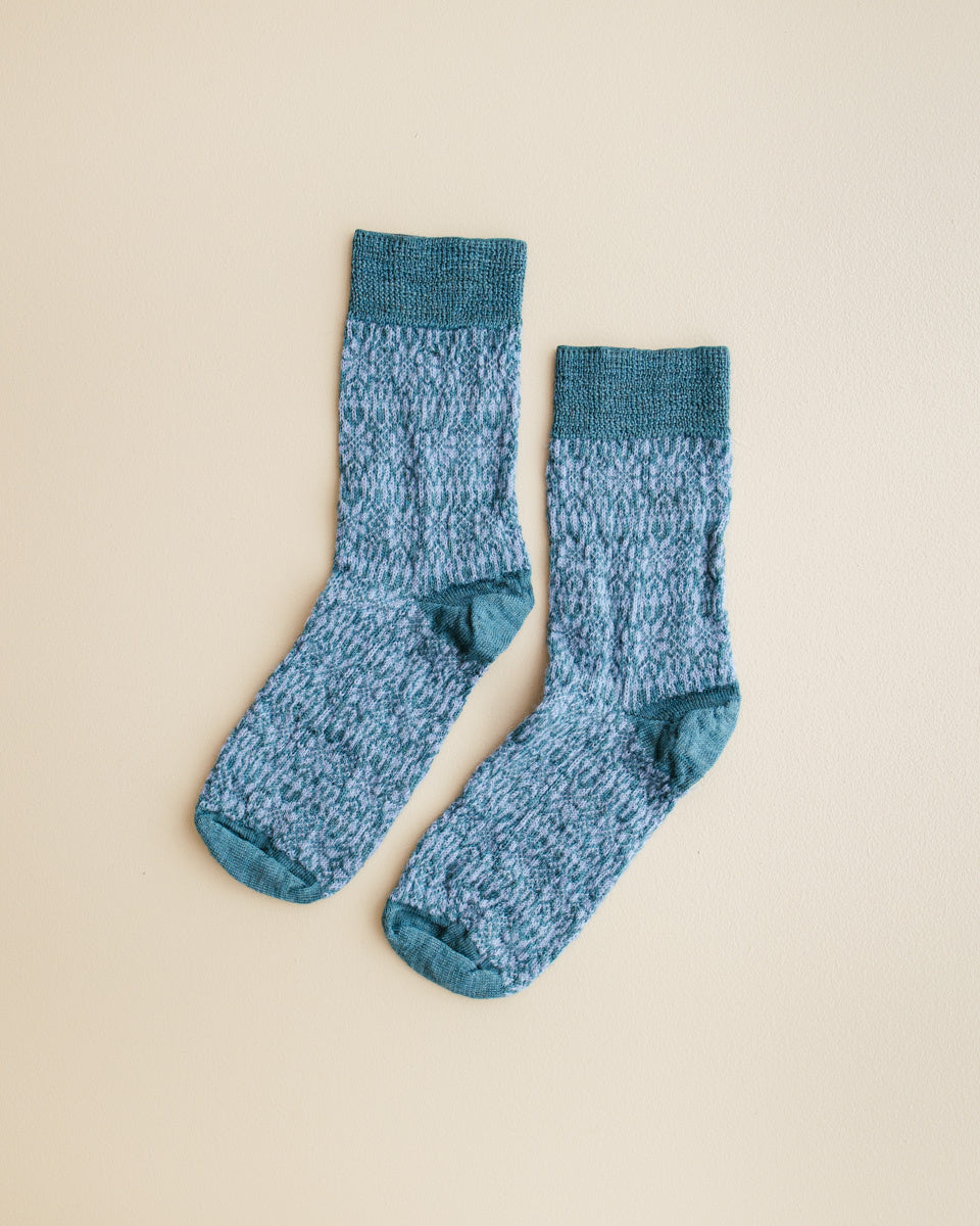 Hirsch Natur Noorse sokjes - turquoise 2