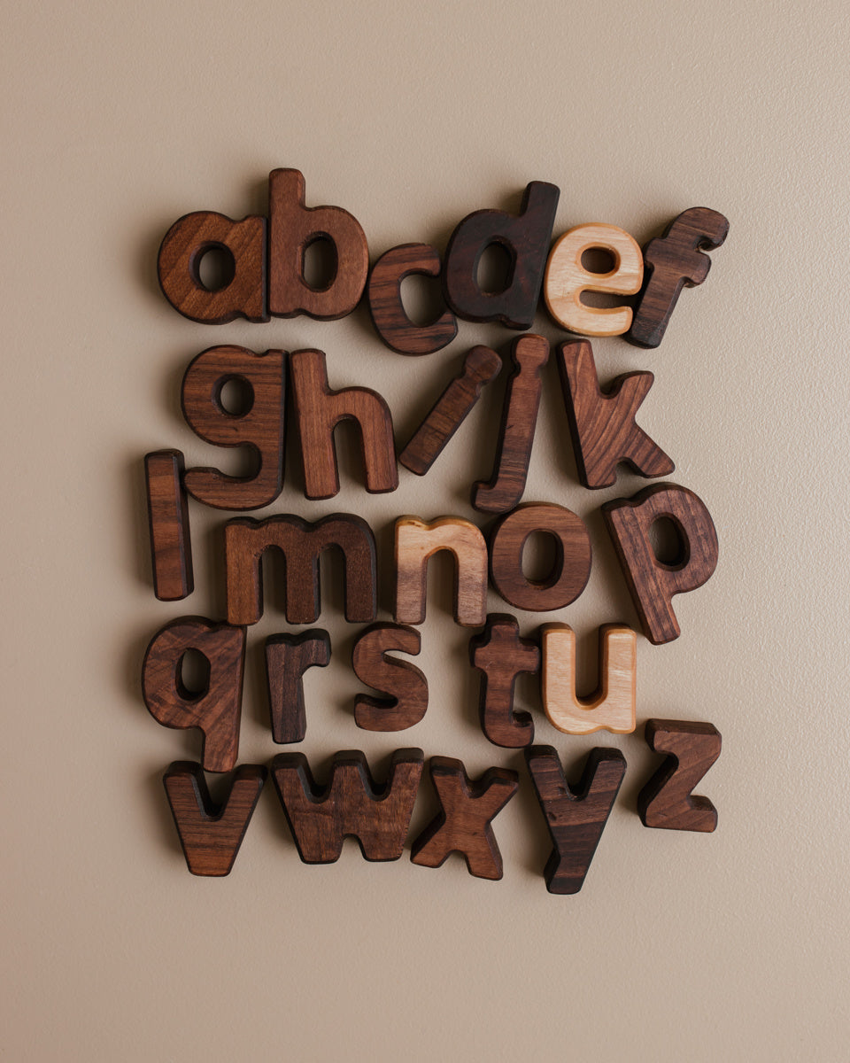 Houten alfabet letters