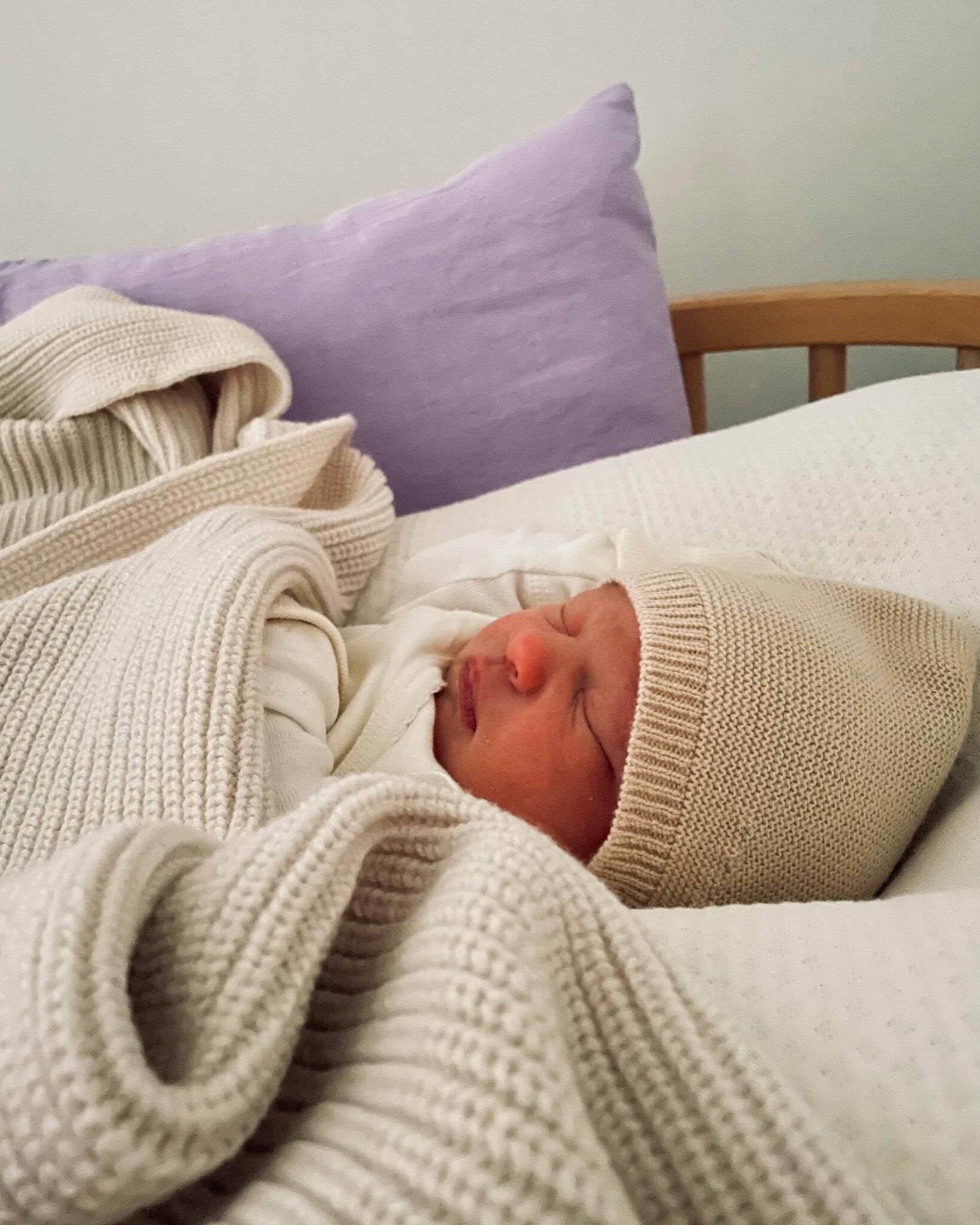 Hvid - Bonnet newborn cream