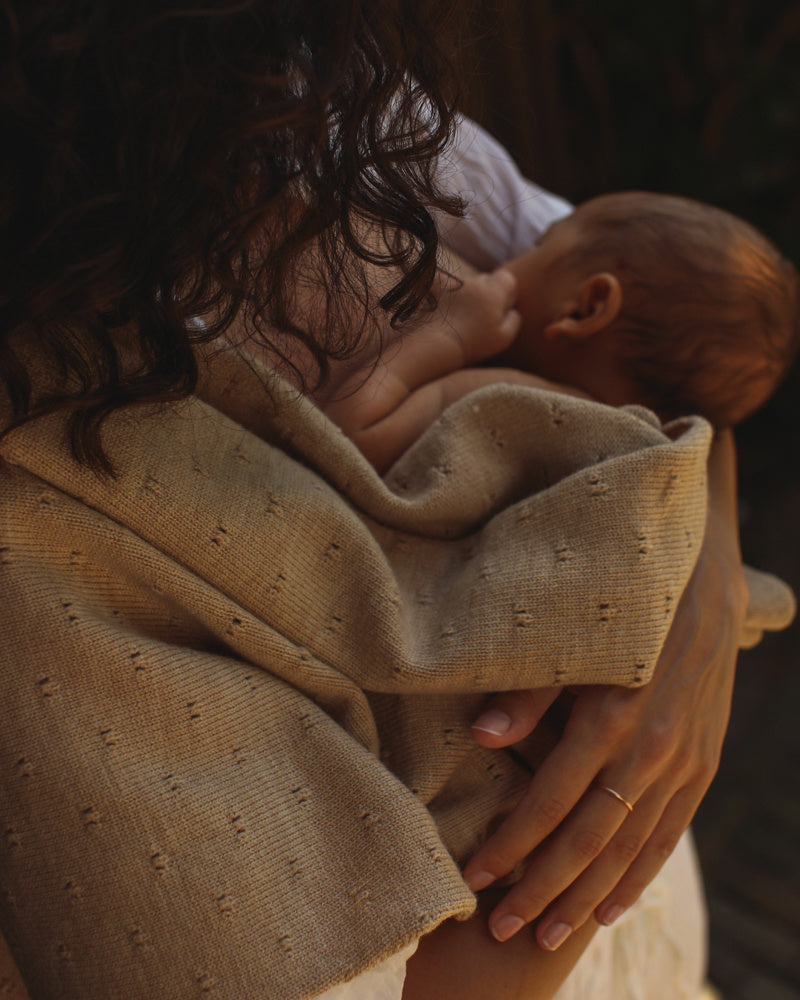 Hvid Baby deken van wol Bibi - sand1