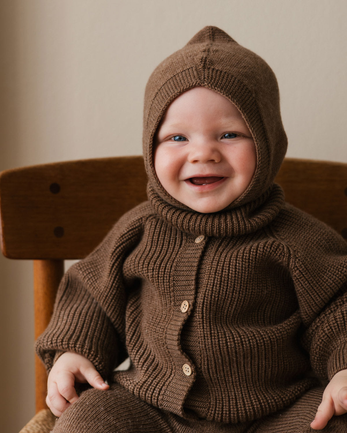 Hvid Balaclava van merino wol Eddy - mocha5