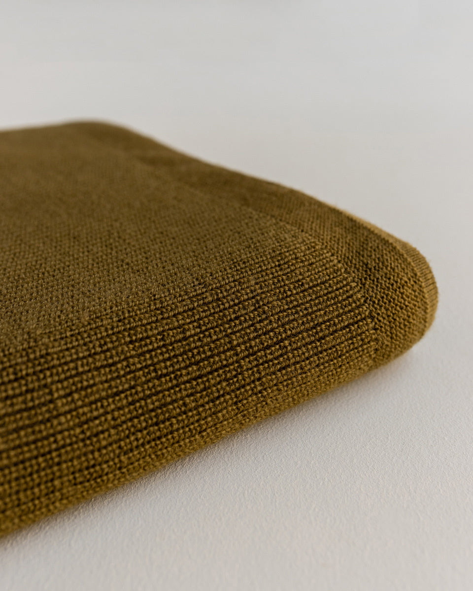 Hvid blanket FELIX MUSTARD