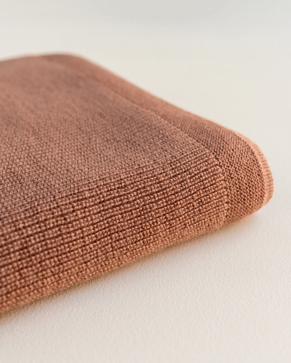 Hvid blanket FELIX TERRACOTTA