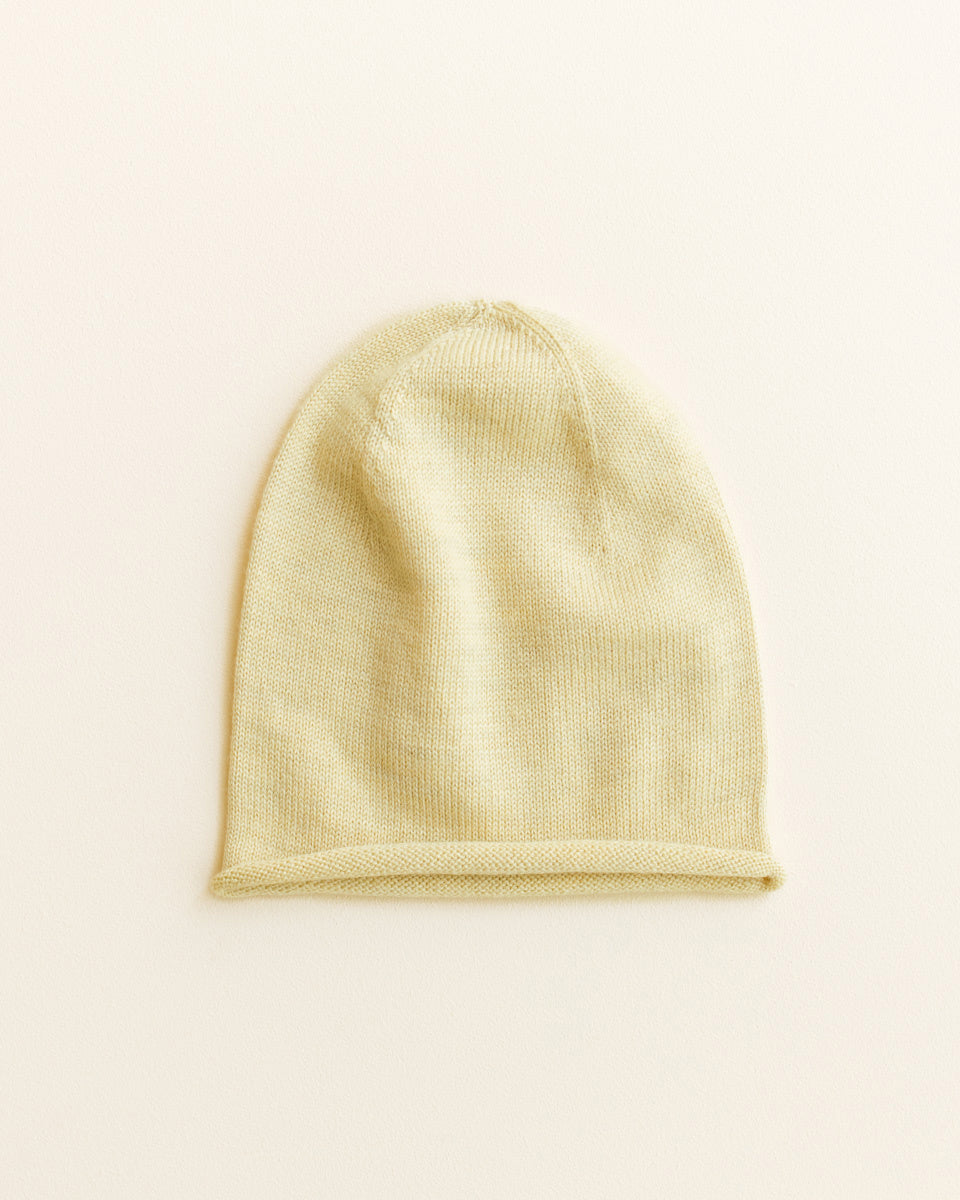 Hvid Efa beanie - light yellow