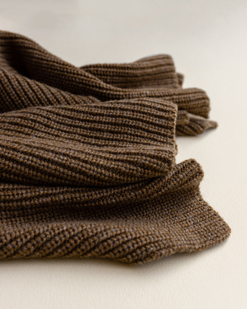 Hvid merino wool blanket BLANKA WALNUT