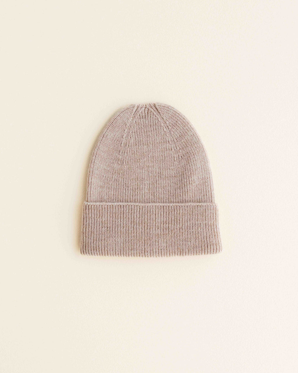 hvid Ribbeanie newborn Fonzie - sand