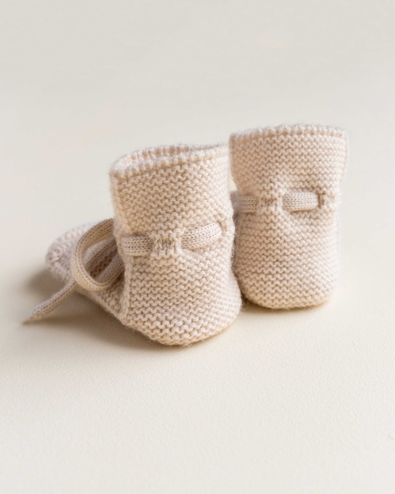 Hvid Slofjes van merino wol - cream1