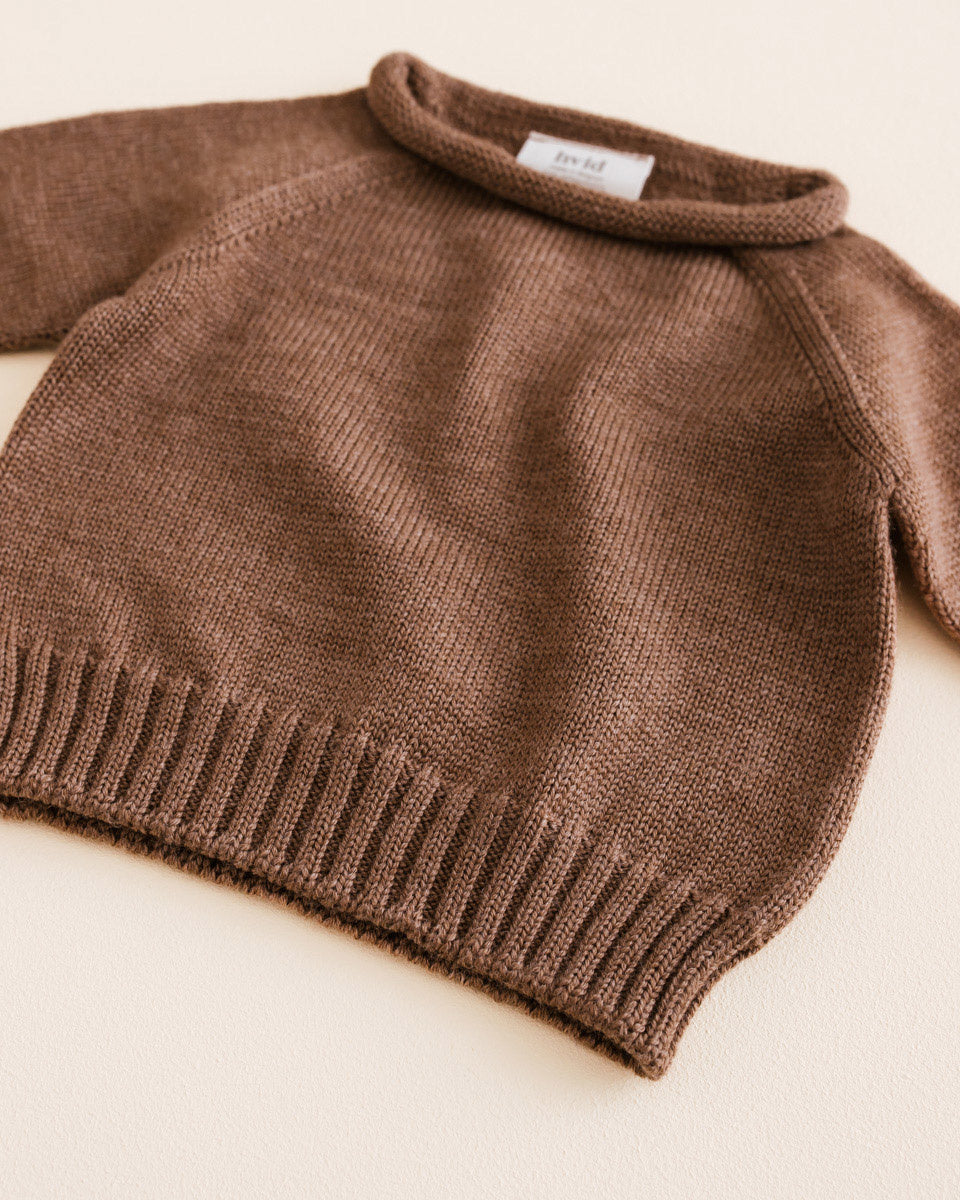 Hvid trui GEORGETTE MOCHA bruin