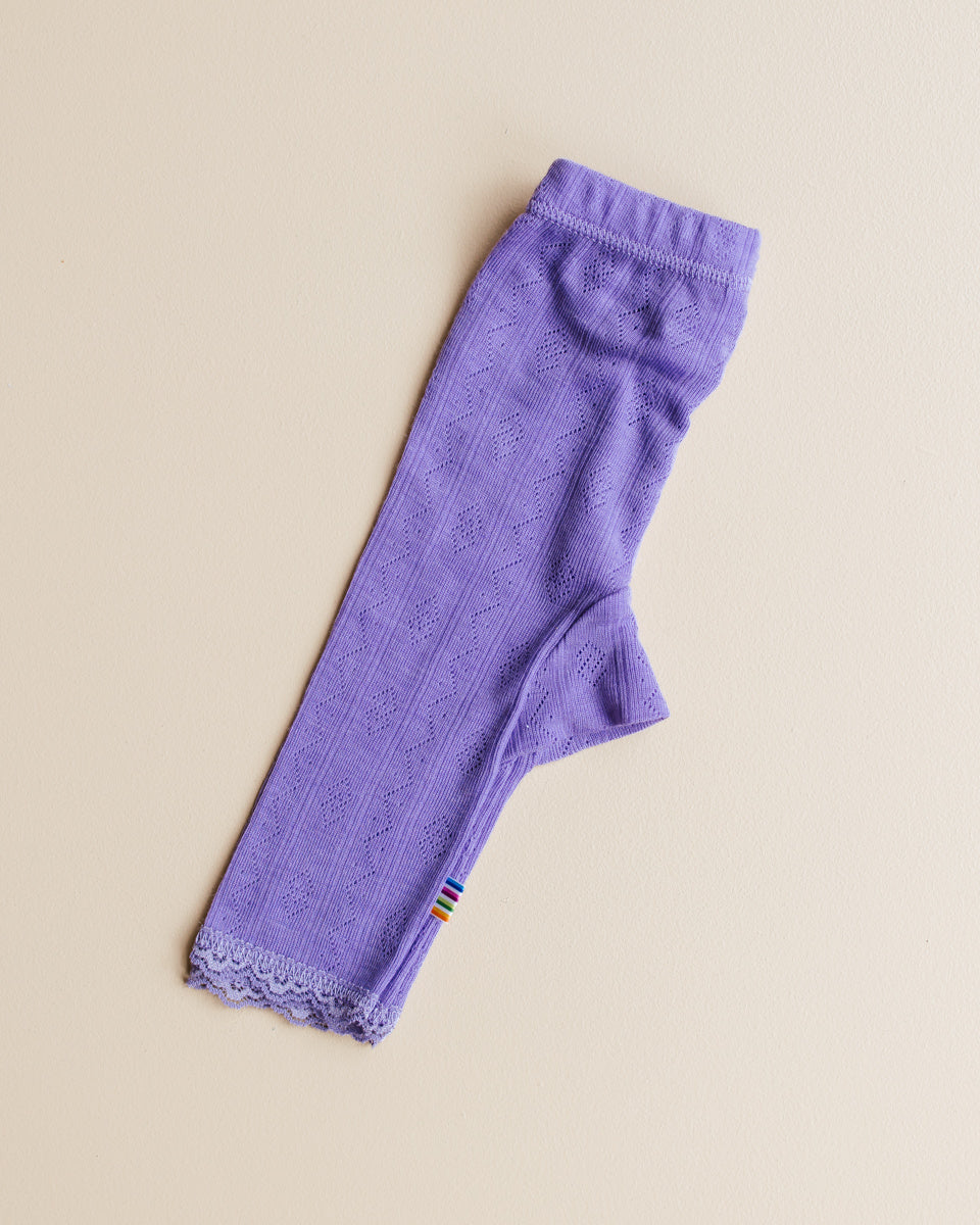 Joha Baby legging wol:zijde ajour - paars 2