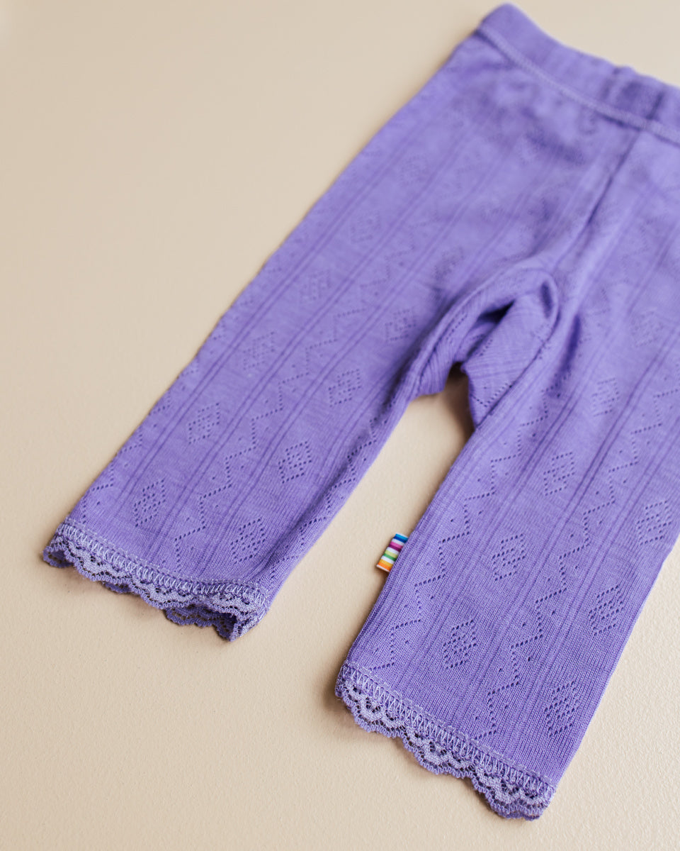 Joha Baby legging wol:zijde ajour - paars 3