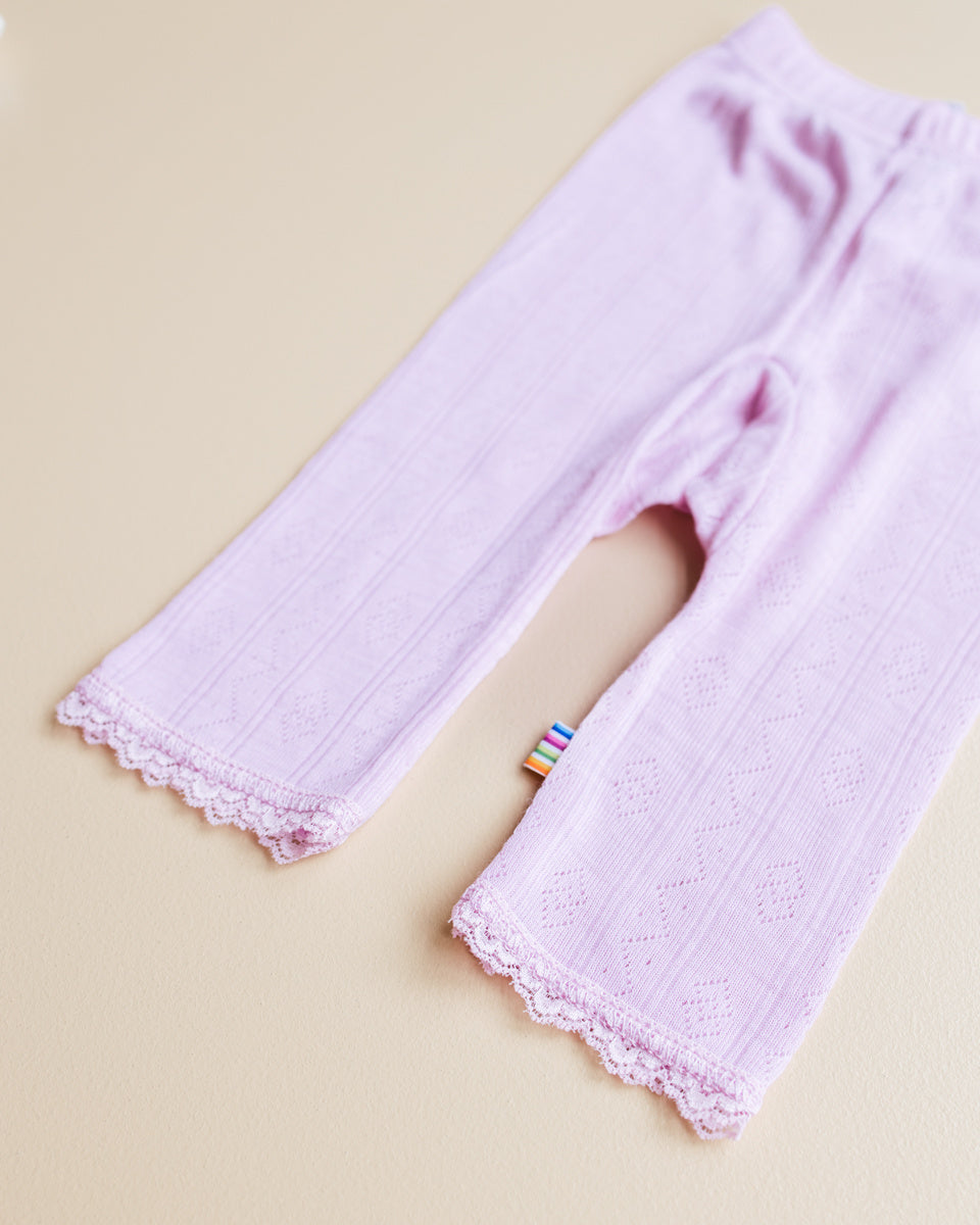 Joha Baby legging wol:zijde ajour - roze 3