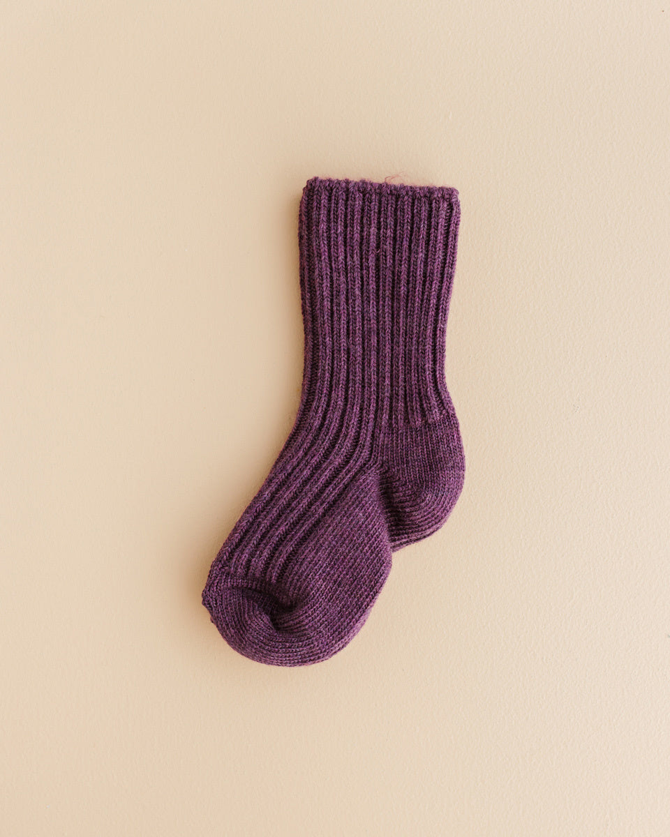joha Dikke wollen sokjes - aubergine  3