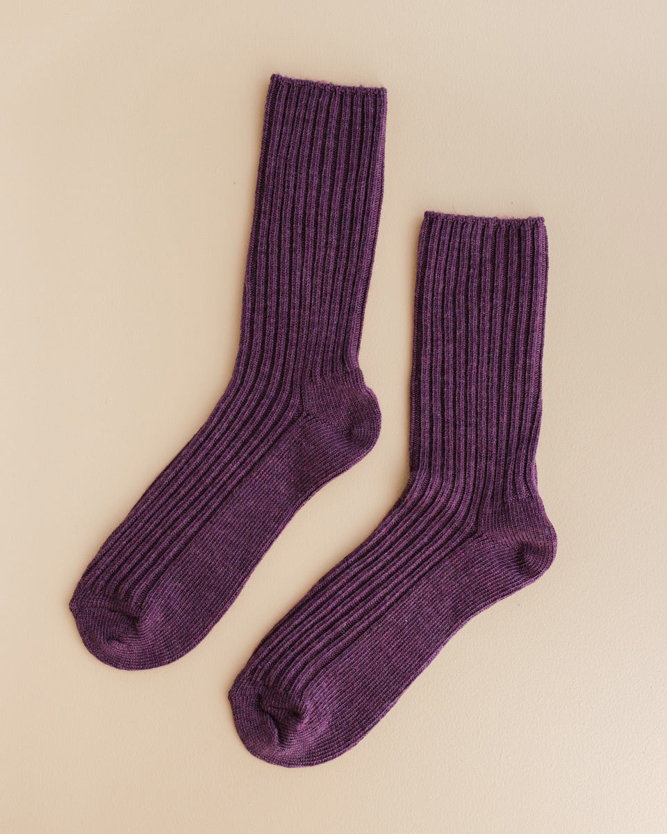 joha Sokken van wol - aubergine 2