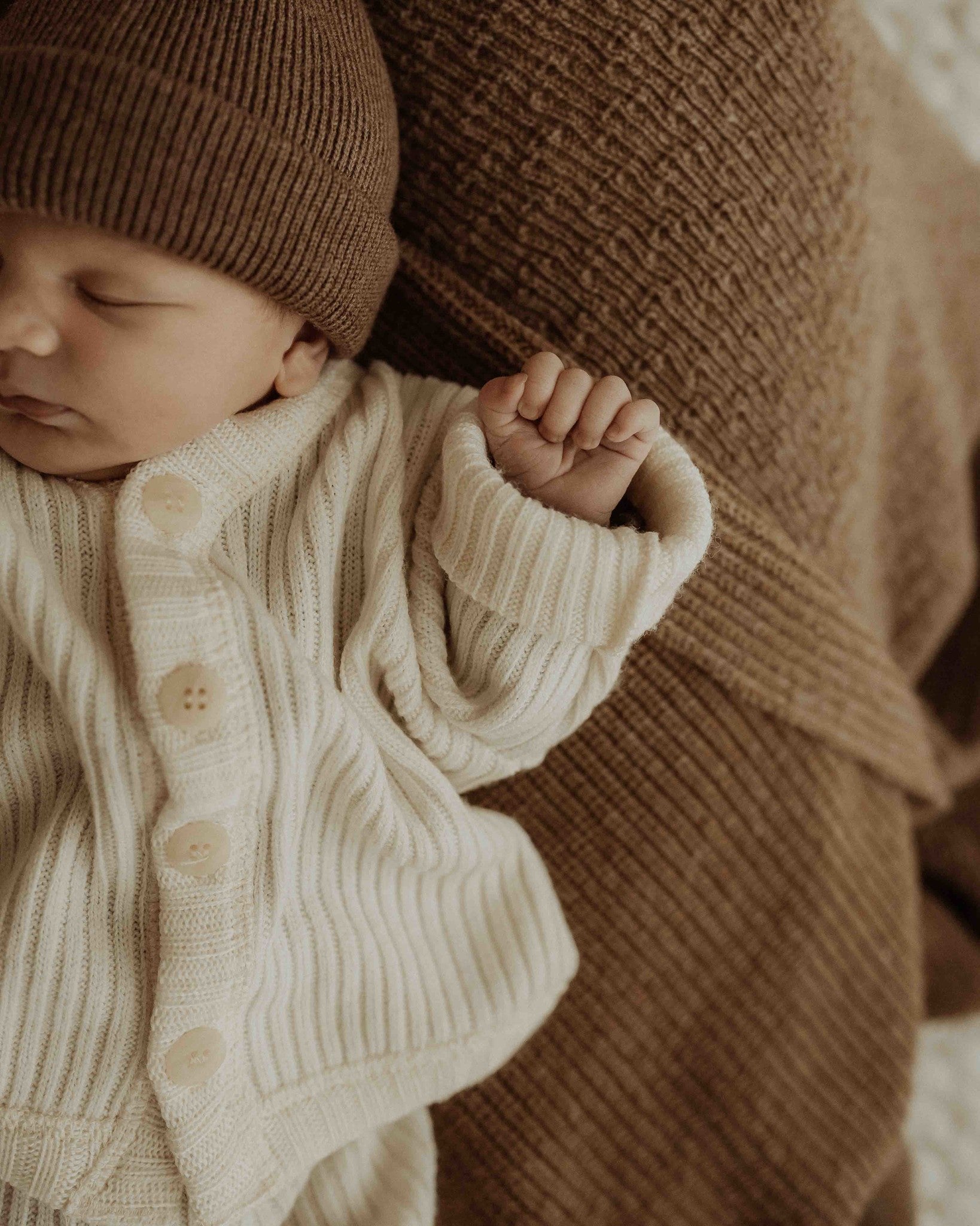 Joha woolen cardigan vestje naturel white heavy rib