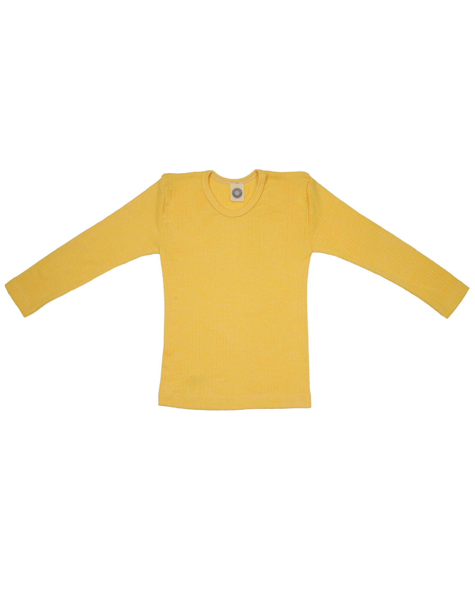 Kinder-shirt-van-wol-zijde-katoen---geel-melange-1