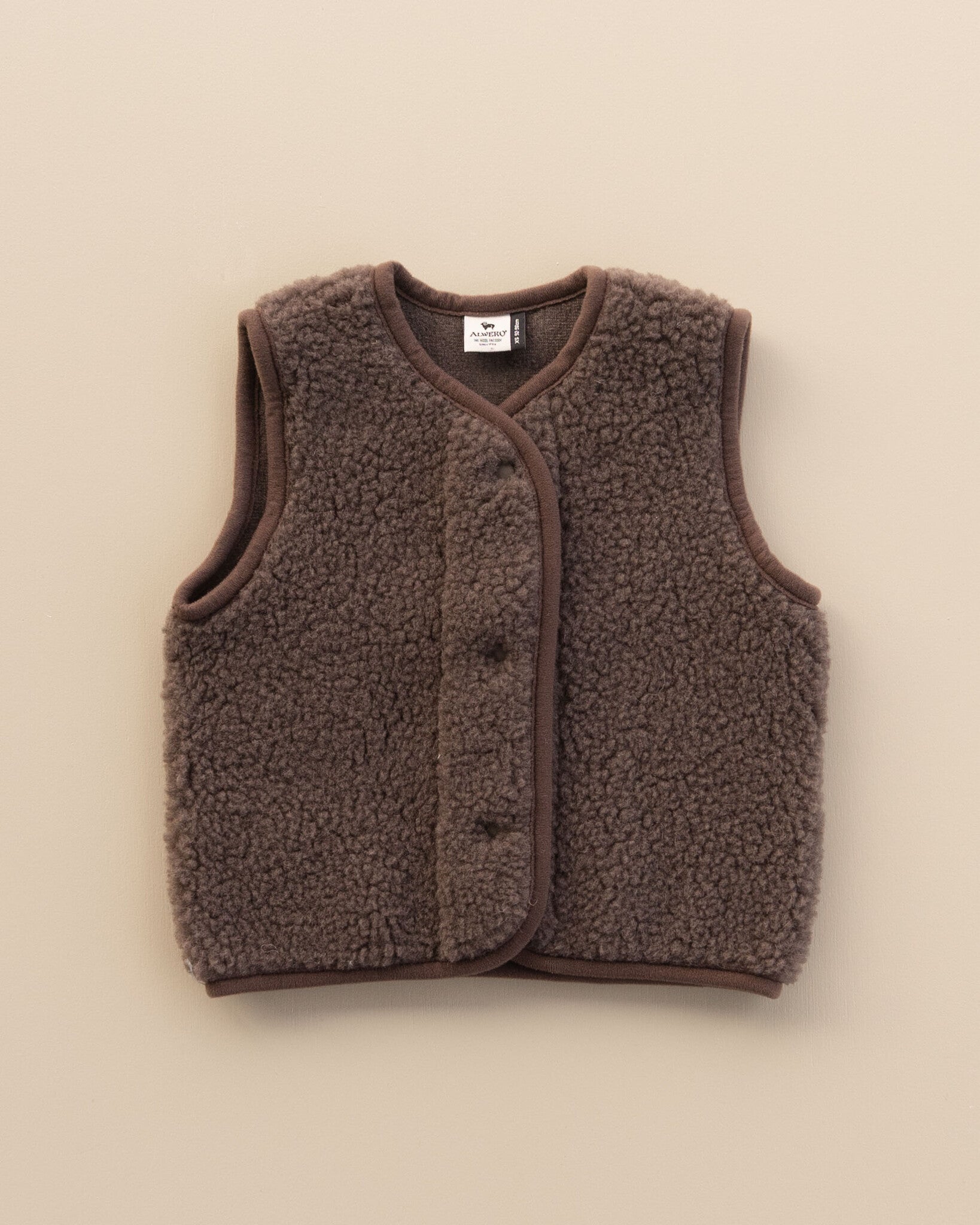 Kindervest TYB wolpluche - choco