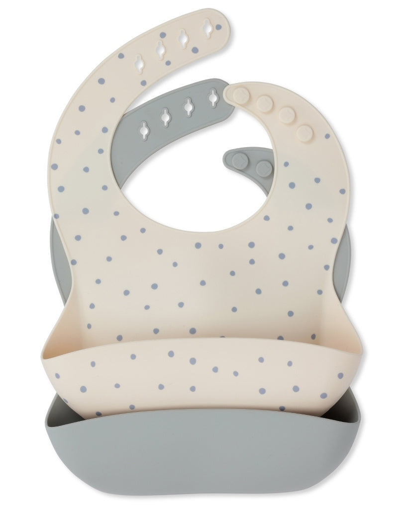 Konges Slojd 1648 ocean blue dot light blue bib