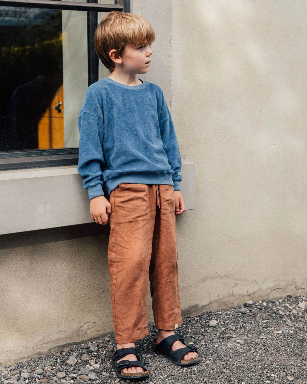 Matona - kinder broek van linnen - coffee