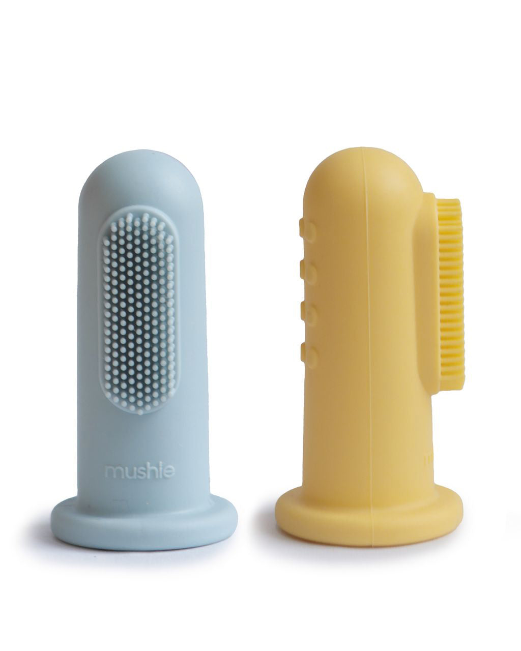Mushie babytandenborstel - powder blue:pale daffodil 1