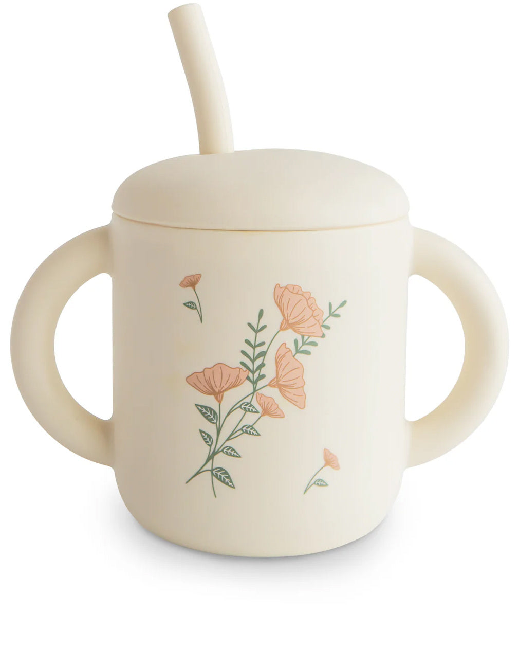 Mushie Silicone Training Cup_Pink Flowers