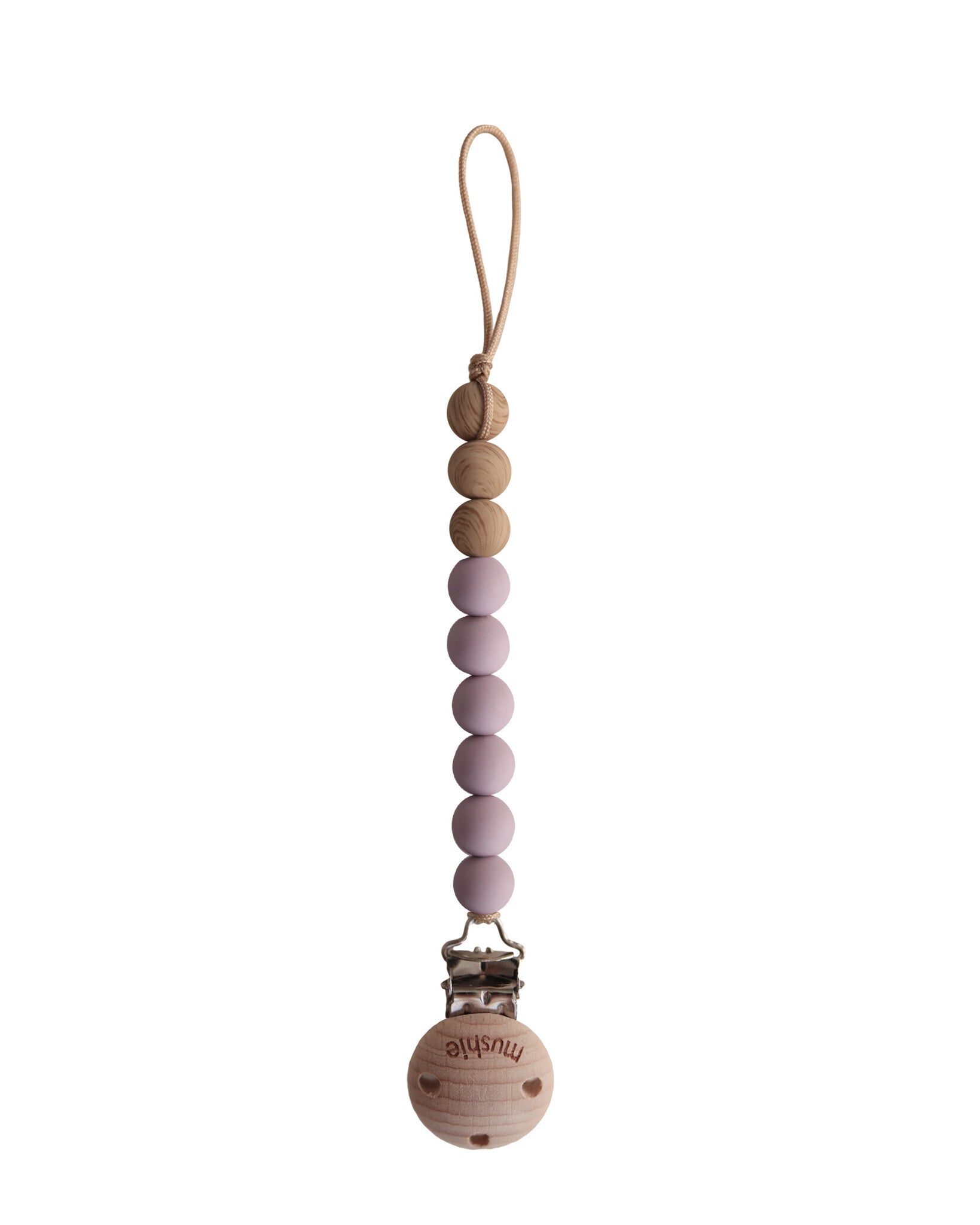 Mushie Speenkoord Eva - mauve:wood