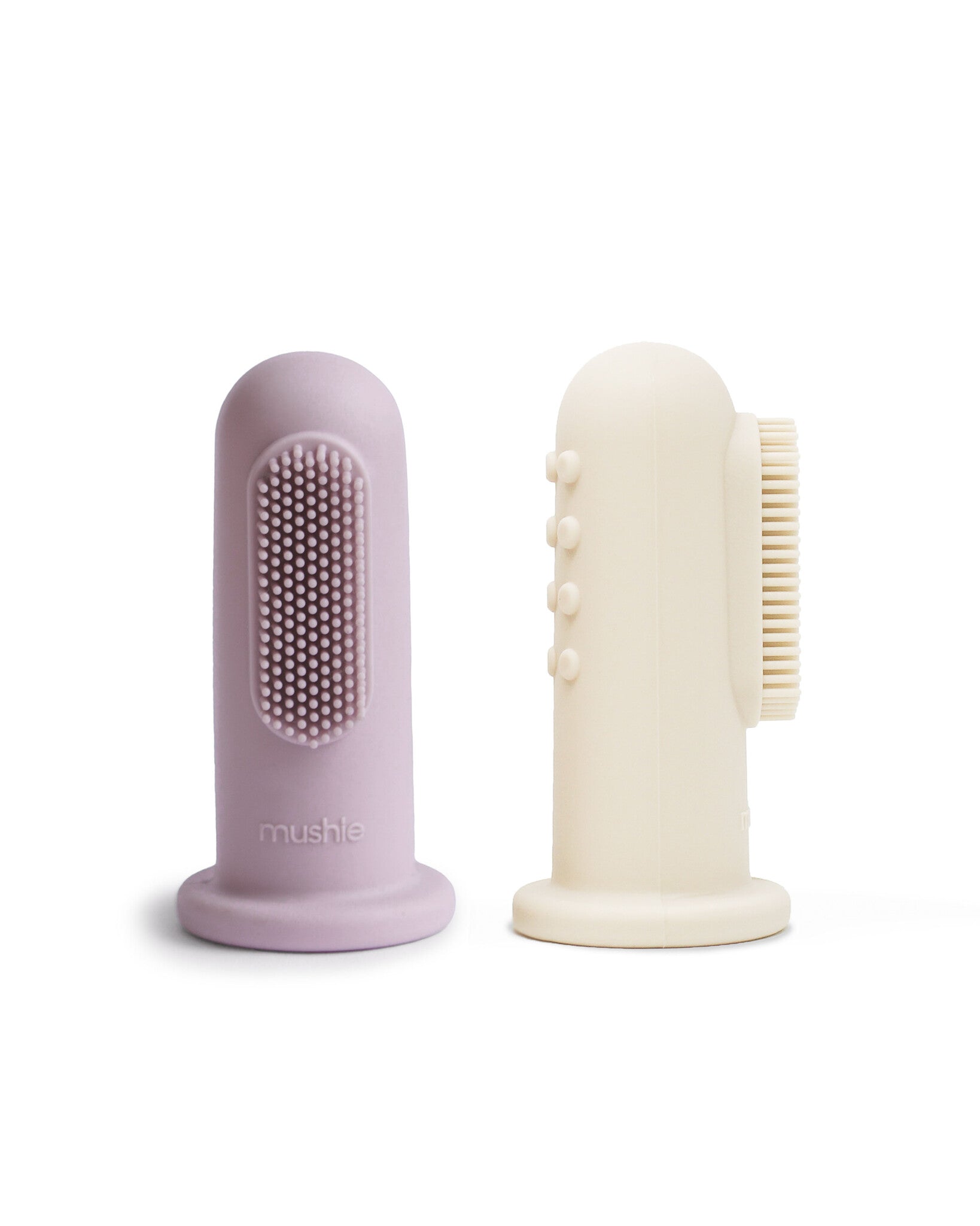 Mushie vinger Tandenborstel - lilac:ivory - 2 stuks