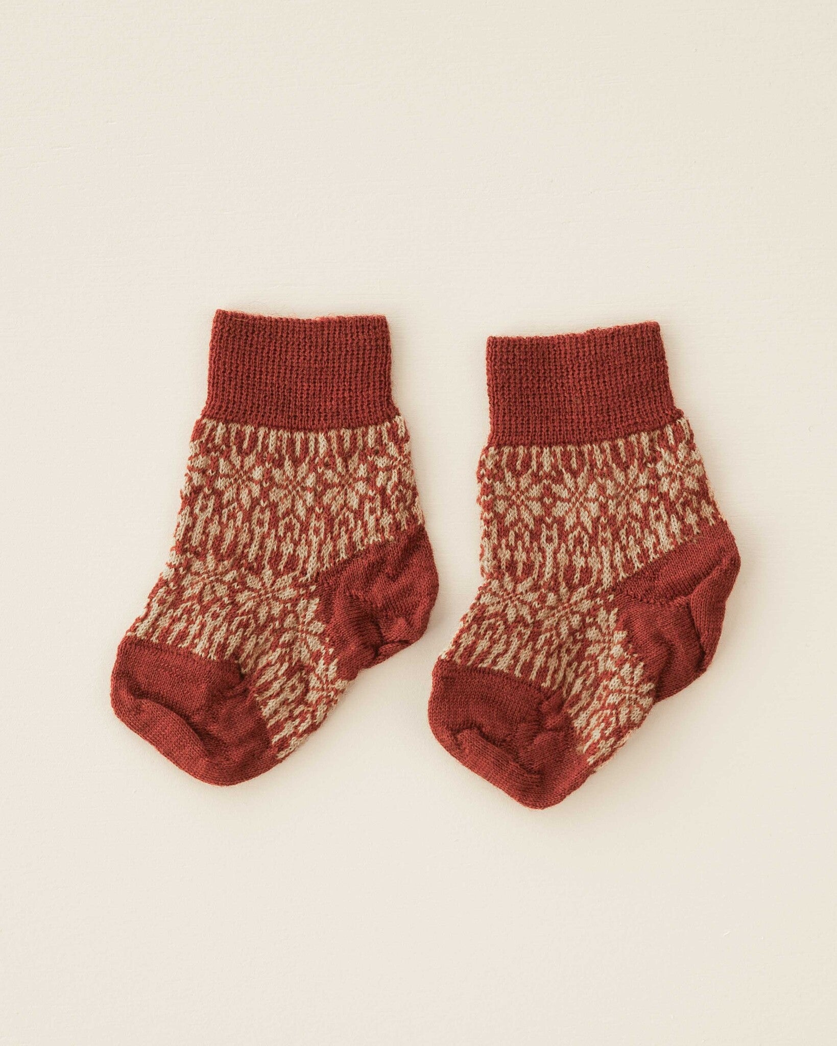 Noorse kindersokken - rood oker -2