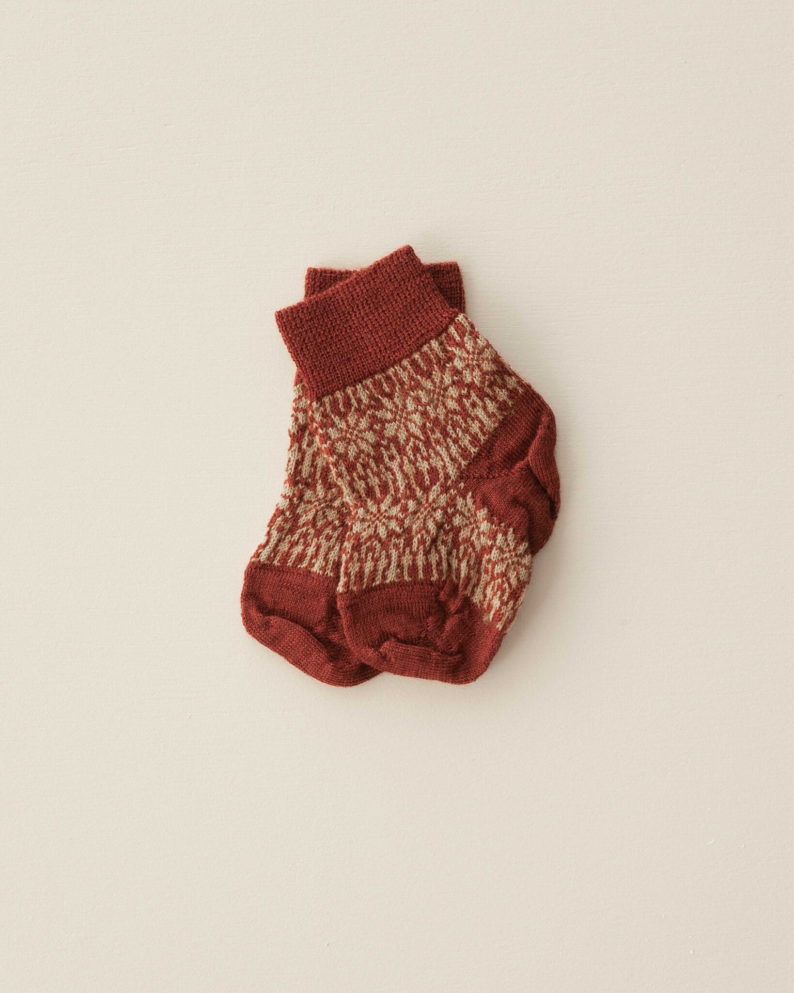 Noorse kindersokken - rood oker