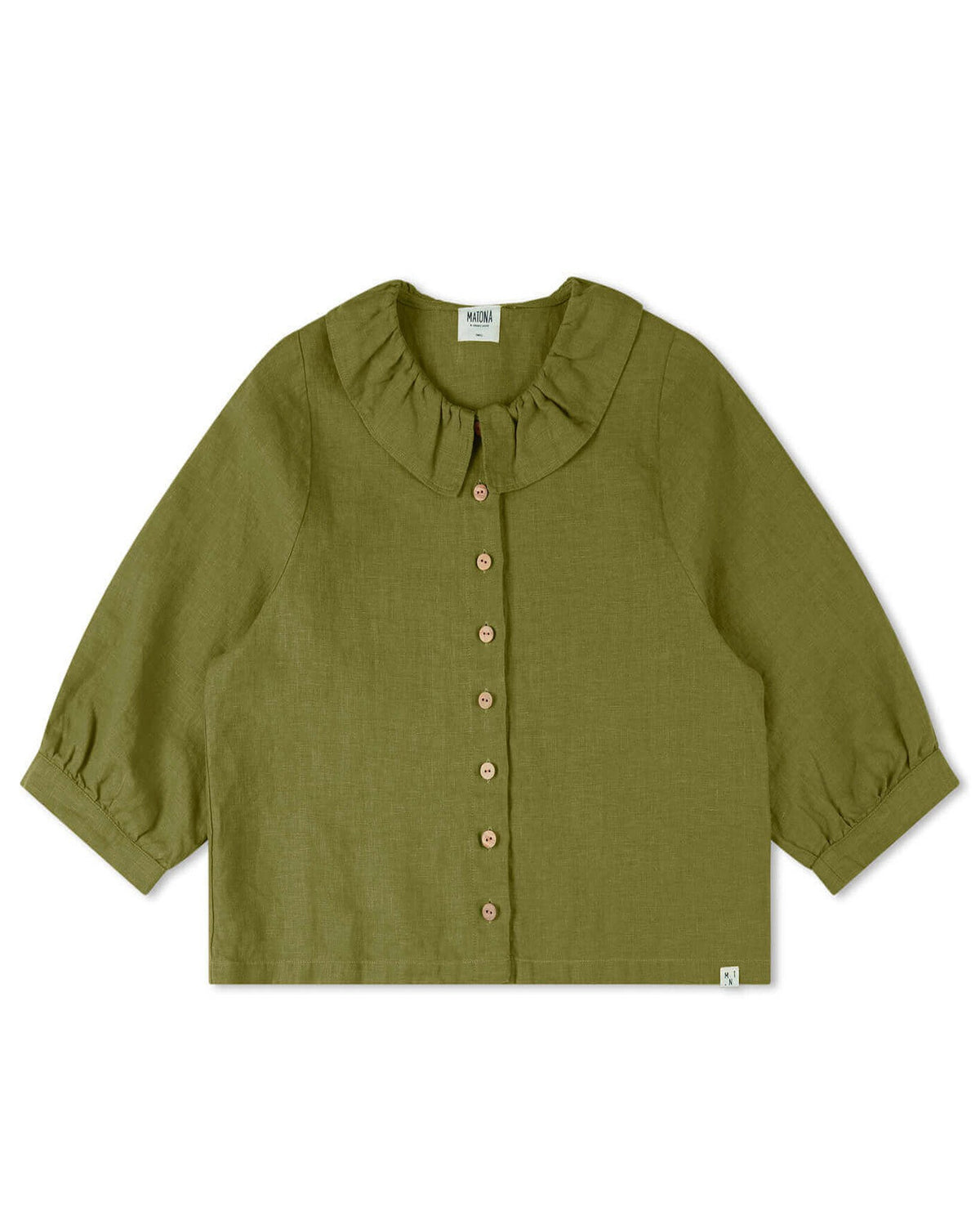 Ruffled collar blouse - cardamon