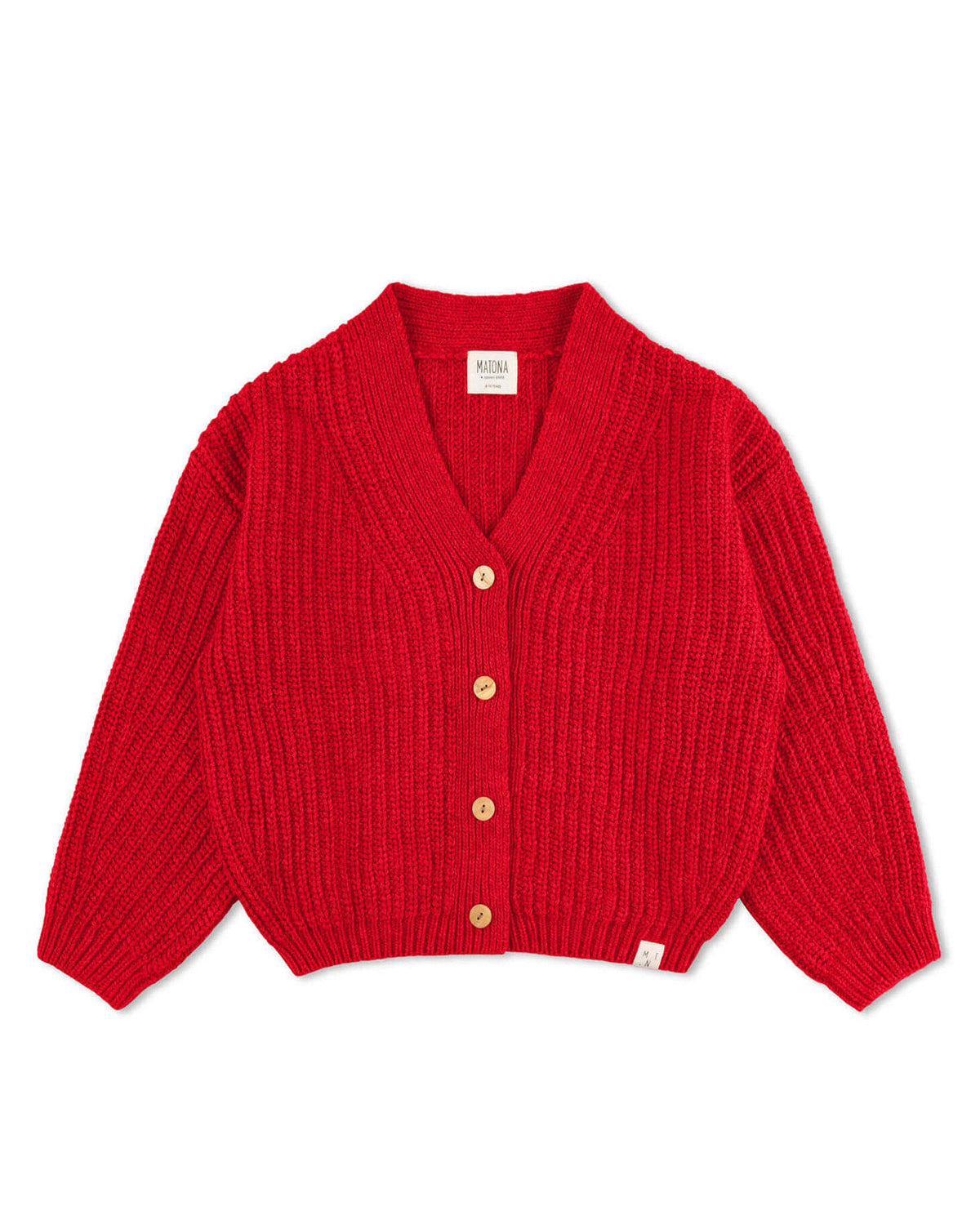 Children's V-neck cardigan - poppy 