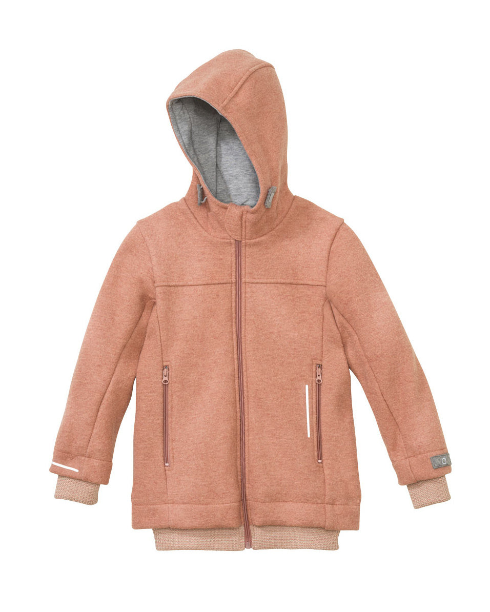 Outdoor jas van gekookte wol roze 1