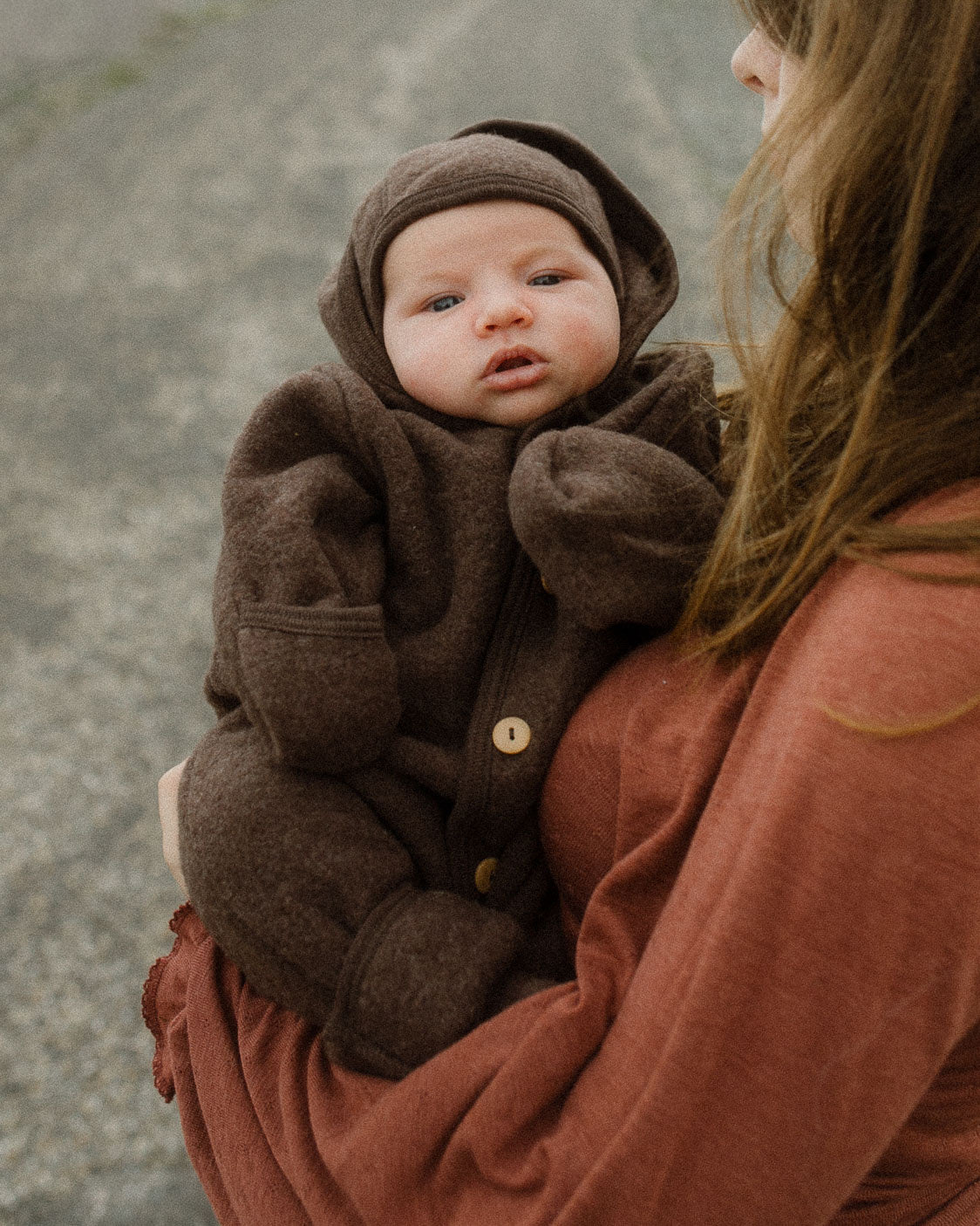 Unaduna wool-fleece overall - cocoa: wonderfully soft! | Ziloen