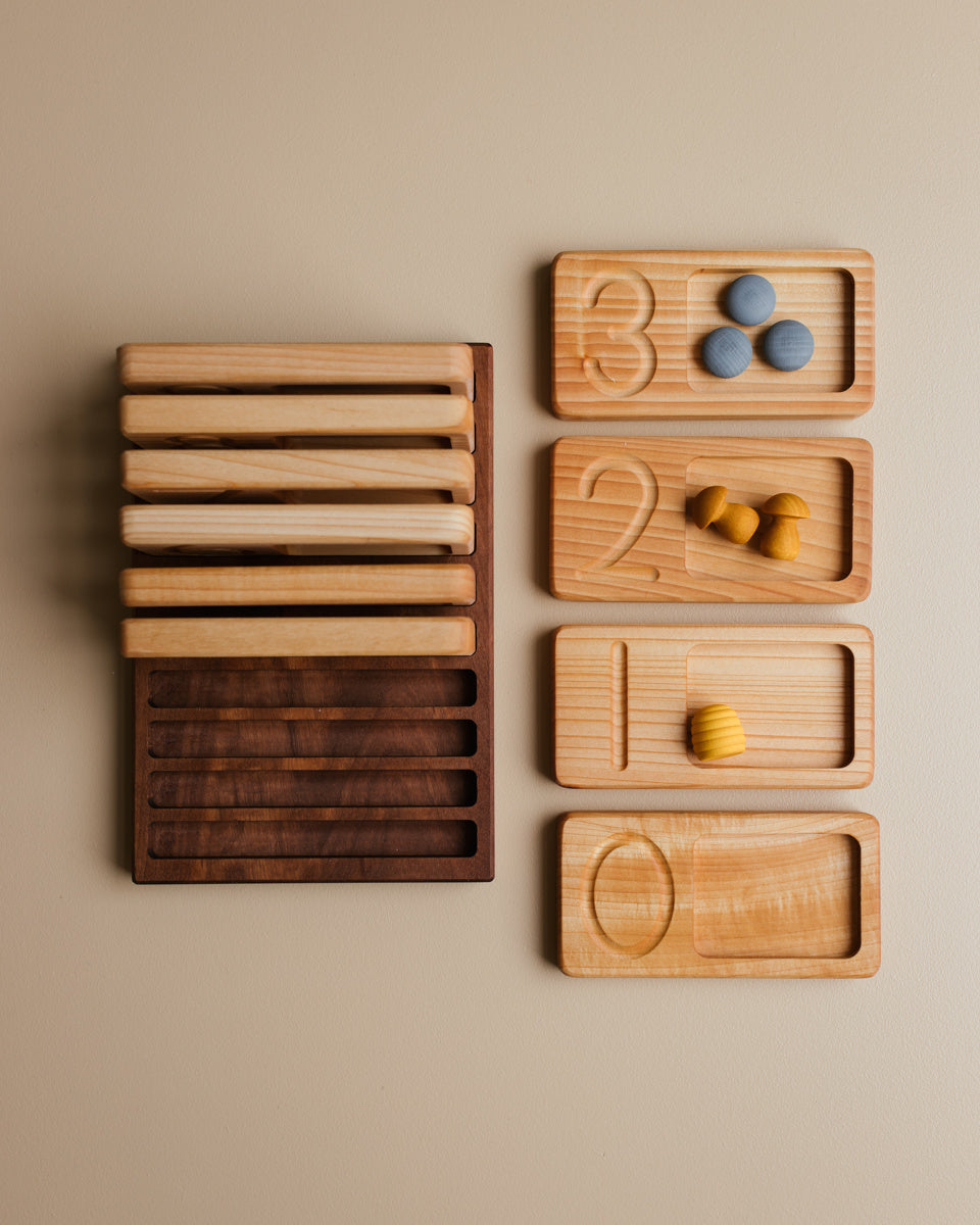 Oyuncak Wooden number tray horizontal - 10-piece | Ziloen