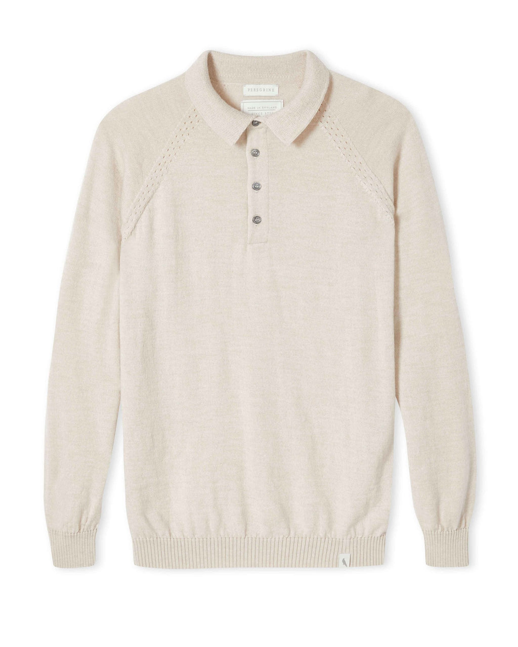 Peregrine Beauford Polo Shirt wol oatmeal wit