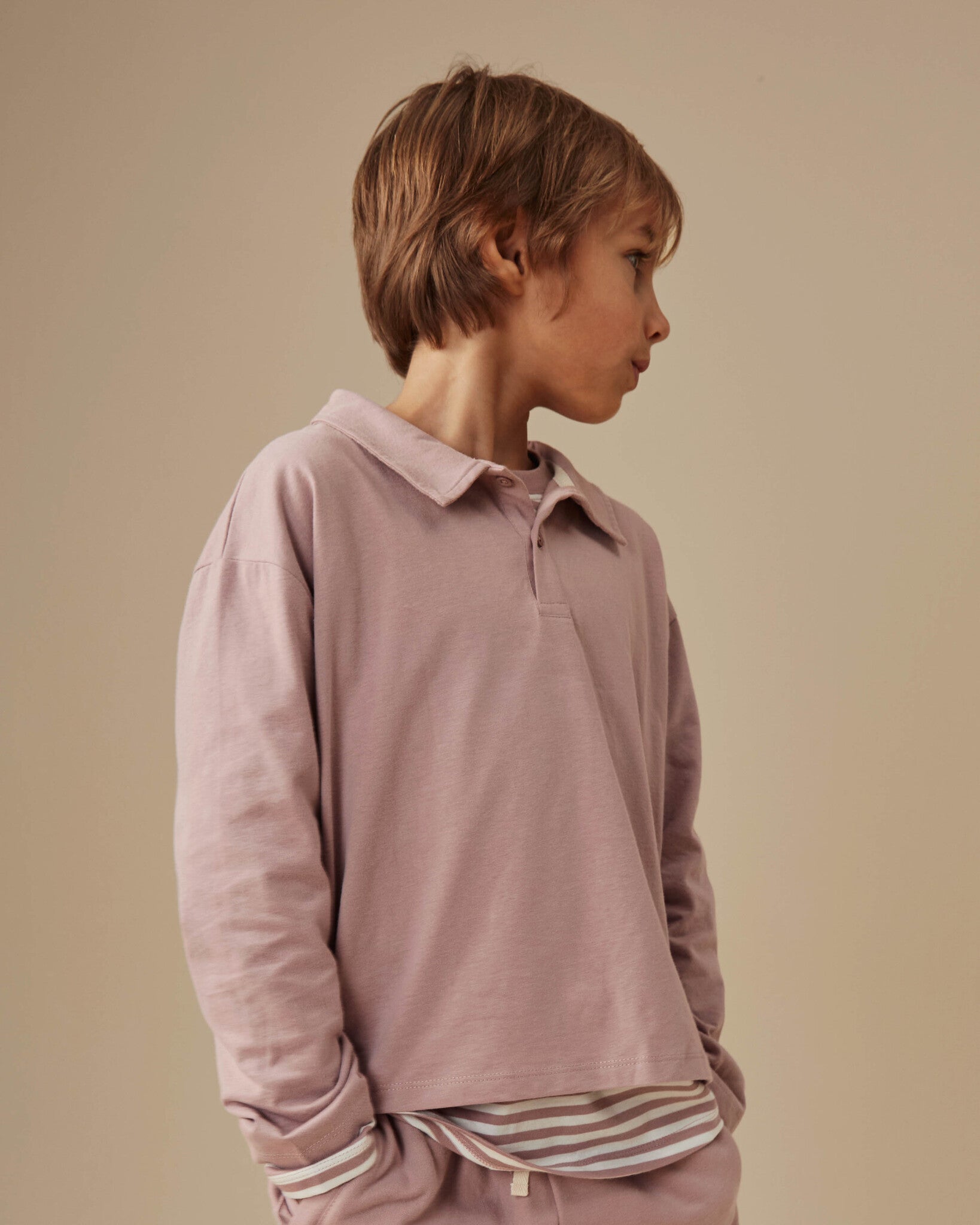 Poloshirt longsleeve - berry-2