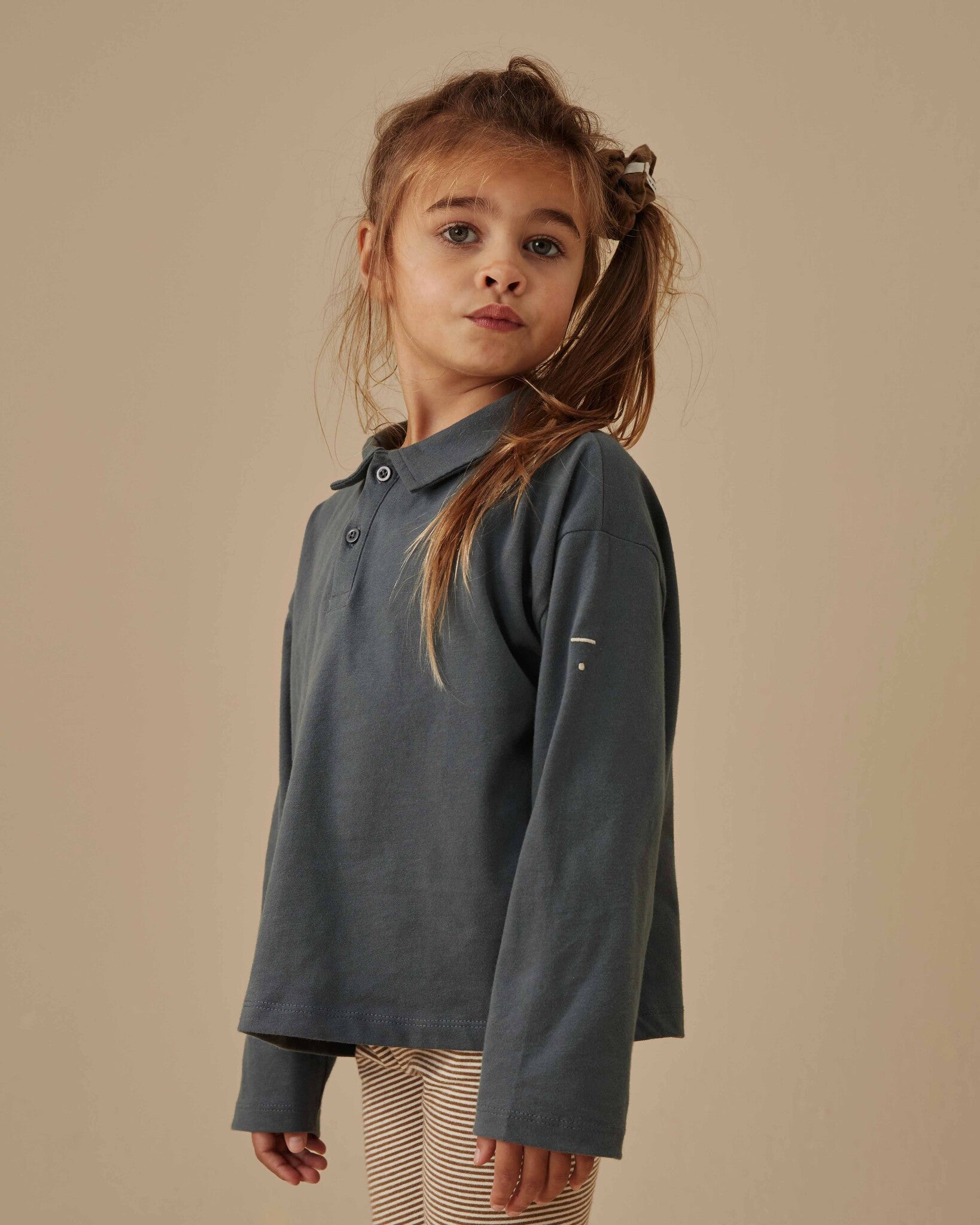 Poloshirt longsleeve - blue grey-4