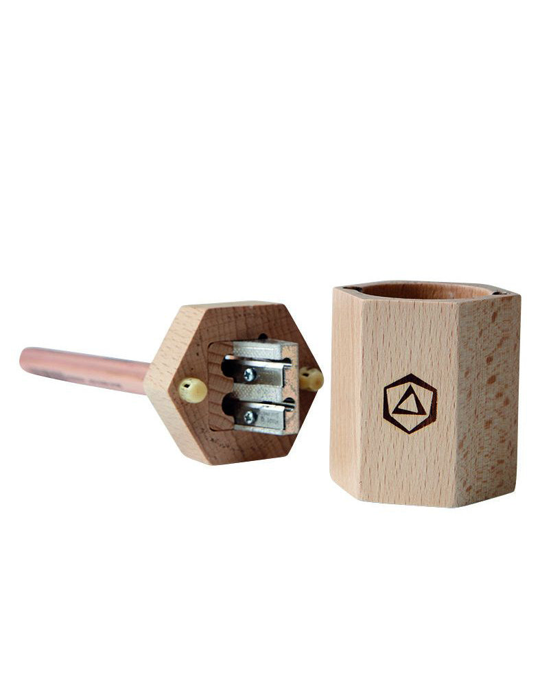 puntenslijper dubbel houten bakje